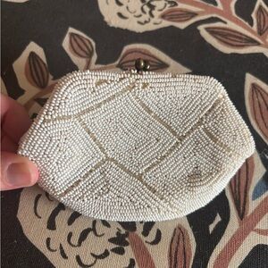 Vintage handmade in Belgium beaded coin purse